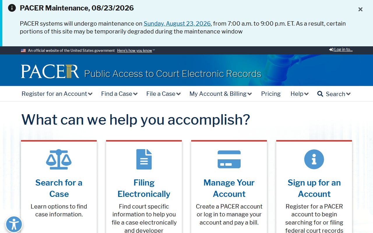 Bargersville court docket federal PACER route