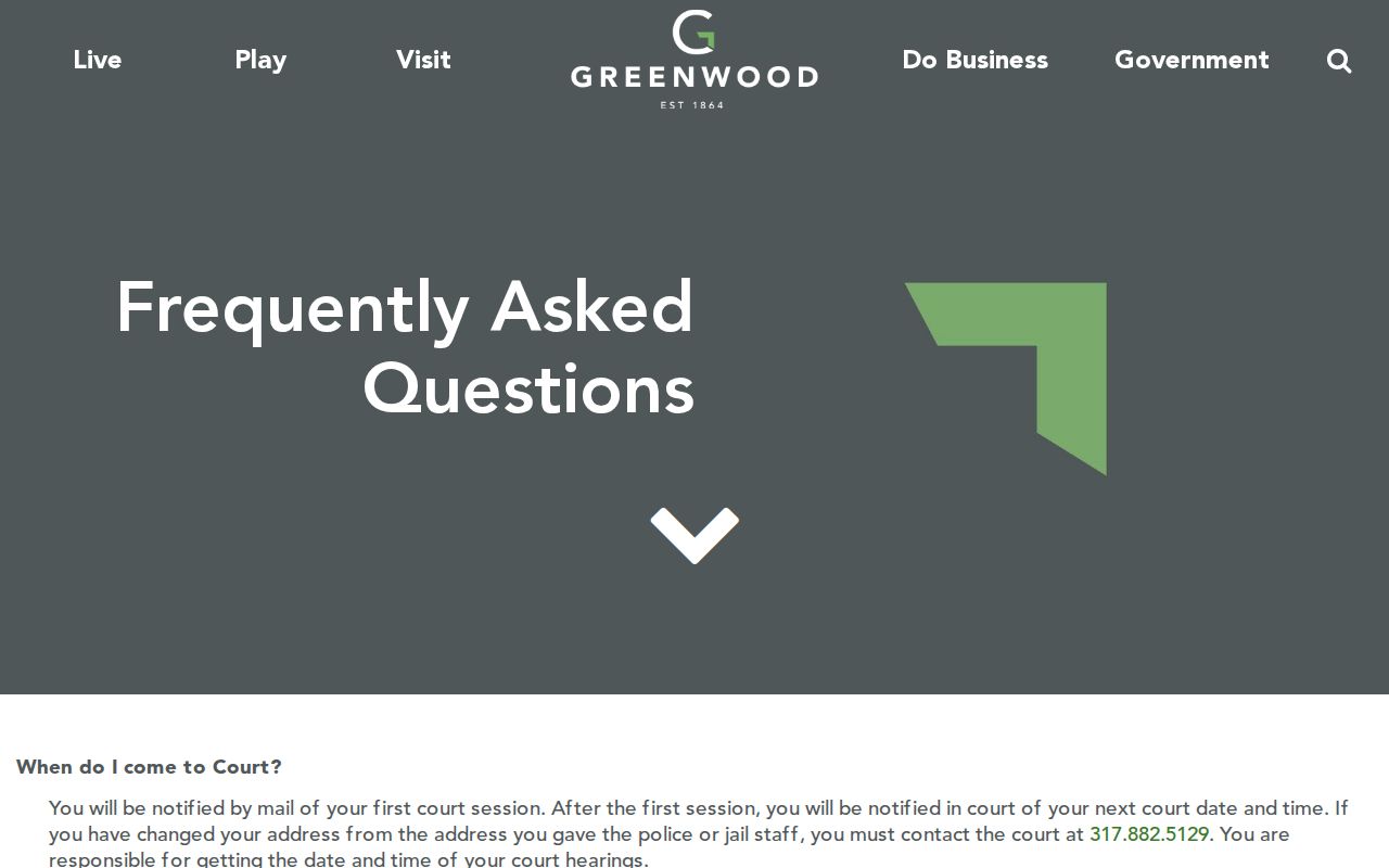 Greenwood court docket FAQ for settings and attendance