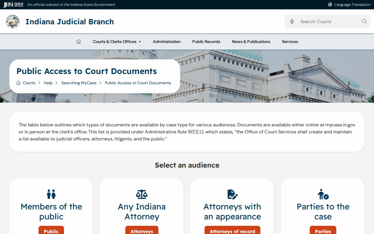 Johnson County civil docket MyCase document access