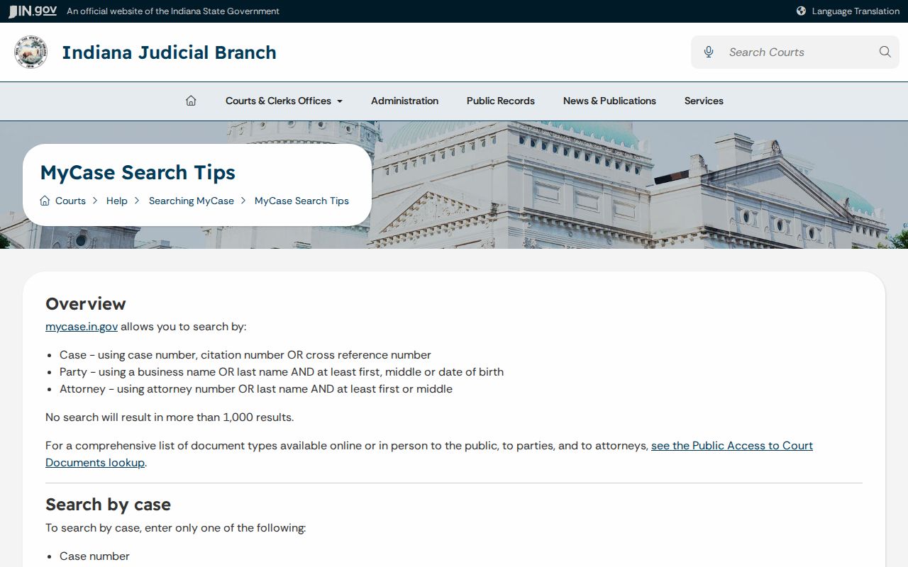 Johnson County criminal docket MyCase search tips