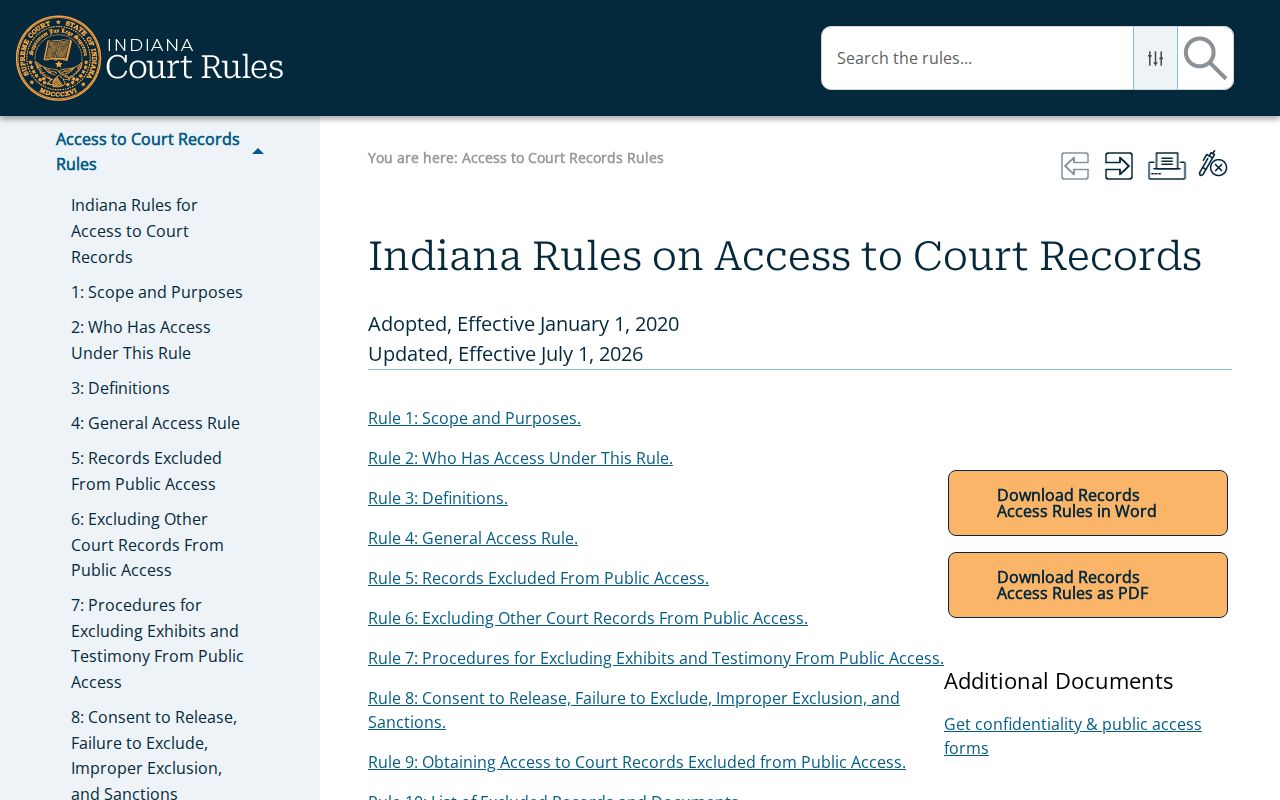 Johnson County court record access rules