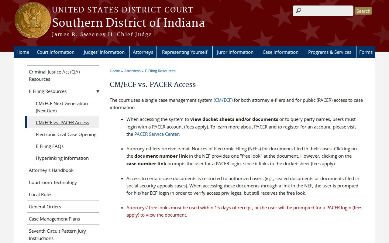 Johnson County court records compared with federal PACER access