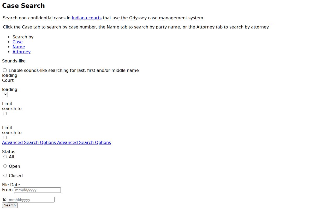 Johnson County case lookup MyCase search fields