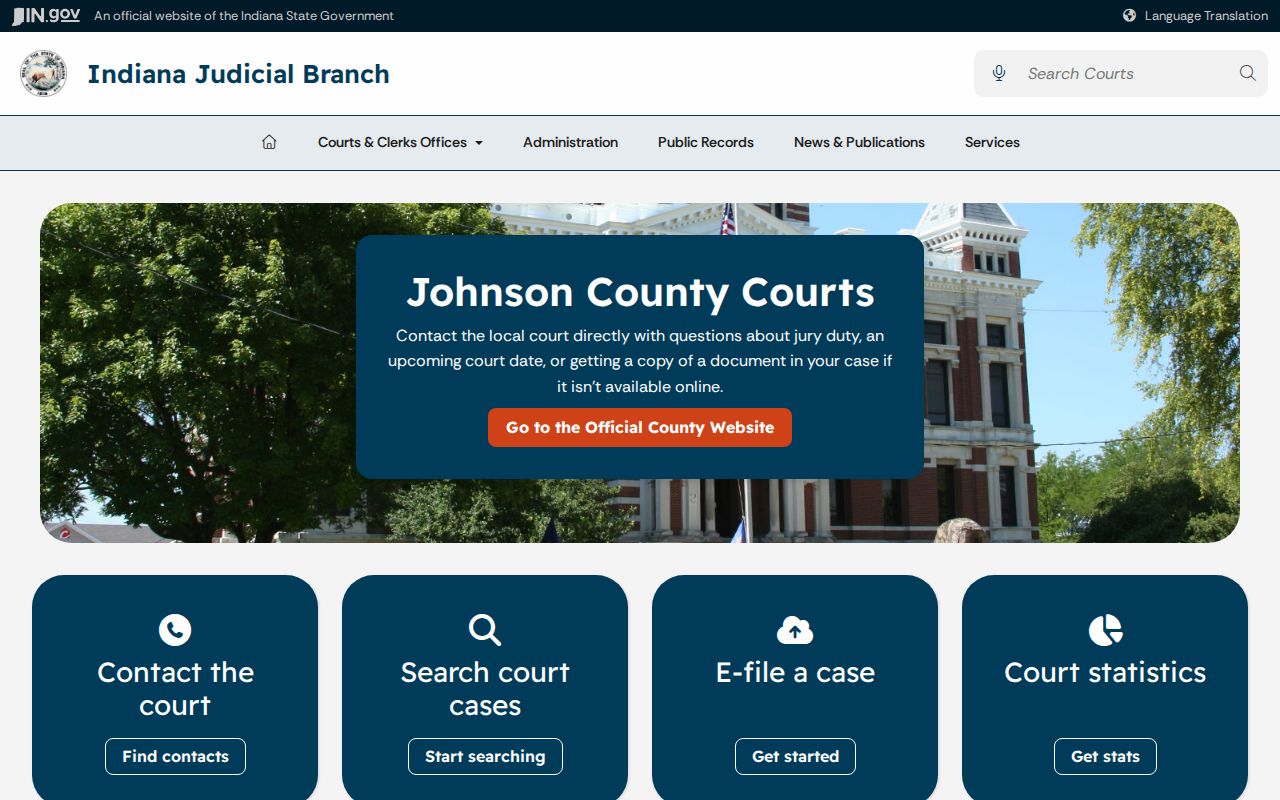 Indiana Judicial Branch Johnson County court information