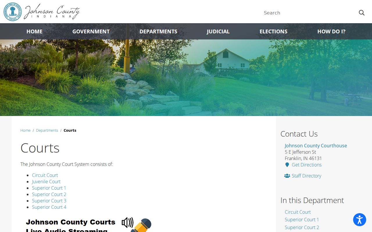 Johnson County Indiana courts directory